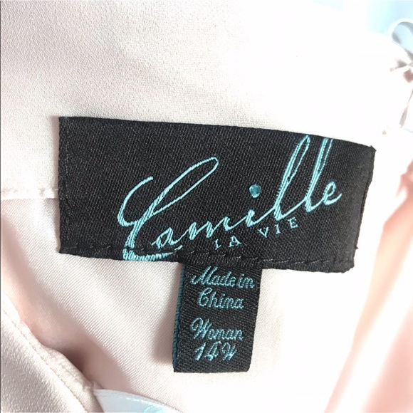 Camille La Vie Gown Strapless Dress Pink 14W - Picture 8 of 8